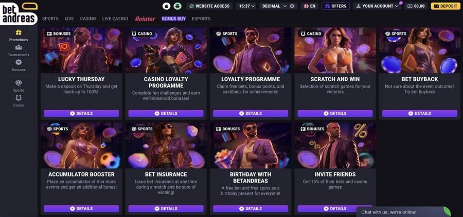 BetAndreas Gambling Enterprise Ümumi Girişi