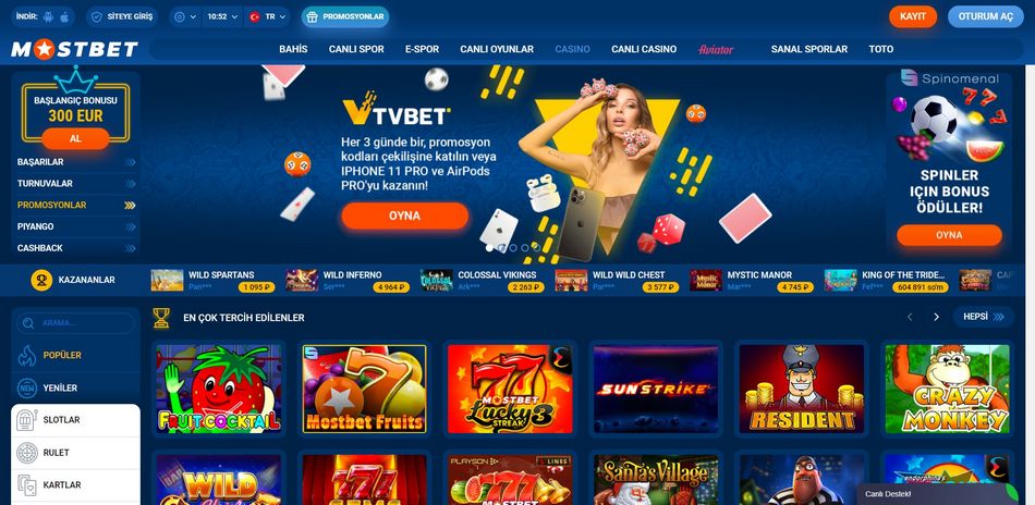 Em relação à Mostbet
